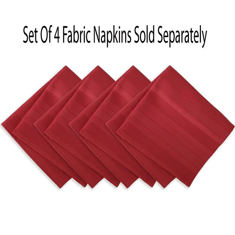 Newbridge Red Satin Stripe Fabric Tablecloth, 60 x 144 Inch Rectangle, Elegant Woven Stripe, Wrinkle Resistant Reusable Polyester Table Cover - Image 3